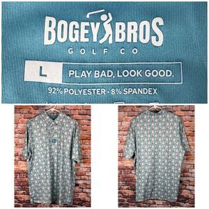 Bogey Bros Golf Co Performance Polo Tequila Lime Salt All Over Large